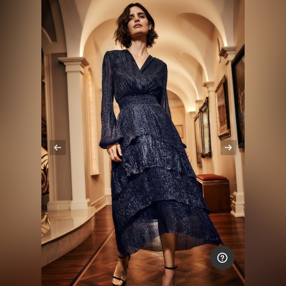 Joseph Ribkoff V-neck Wrap Midi Dress Style 233767 Preppy size 10